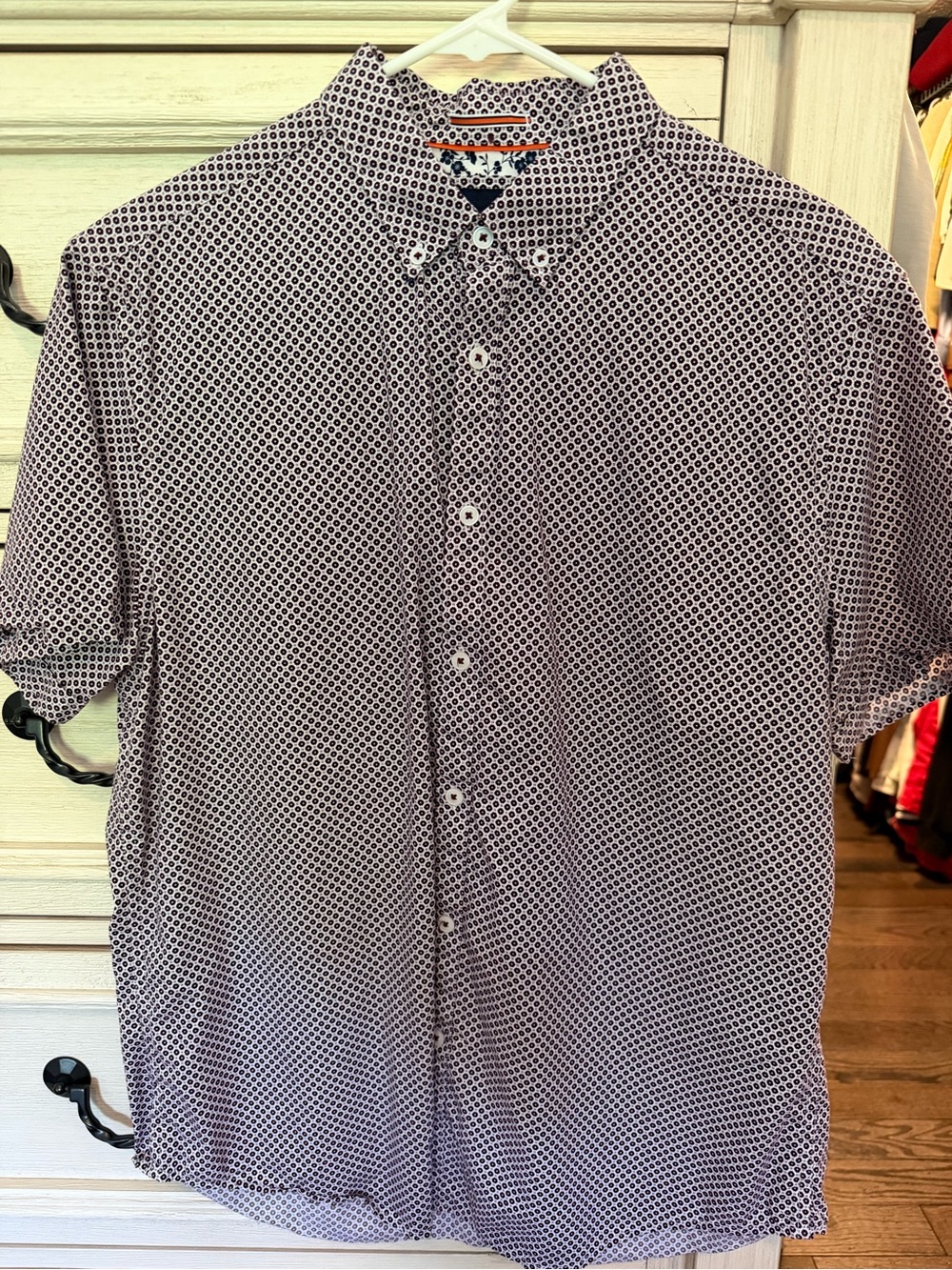 Denim & Flower Men's Short-Sleeve Micro Dot Button-Down - Navy & White